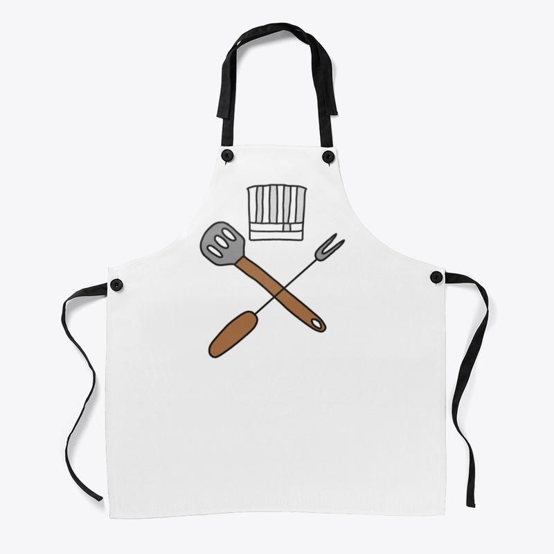 Crossed utensils apron